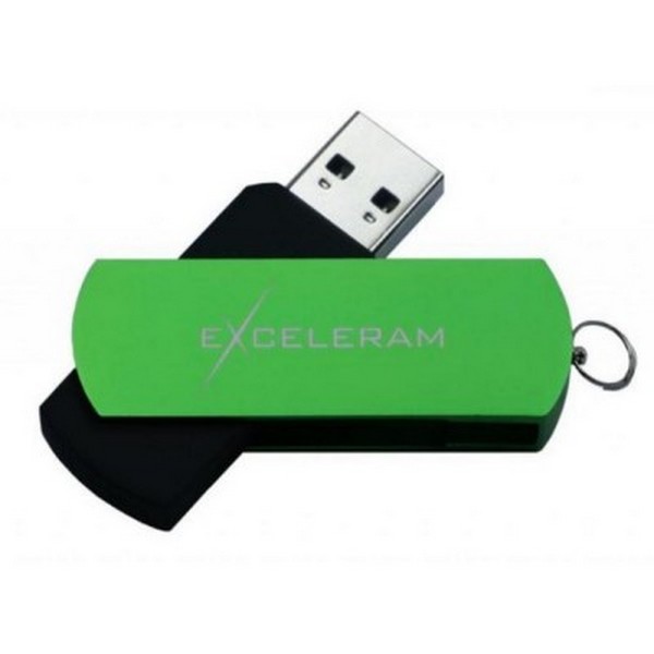 

Флеш память 64GB USB2.0 Exceleram P2 Black/Green EXP2U2GRB64, P2 Black/Green USB 2.0 EXP2U2GRB64