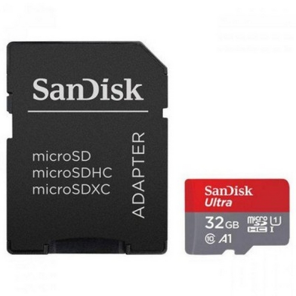 

Карта памяті microSDHC 32 Gb class 10 SanDisk UHS-I Ultra A1 + SD SDSQUAR-032G-GN6IA, 32 GB microSDHC UHS-I Ultra A1 + SD Adapter SDSQUAR-032G-GN6IA