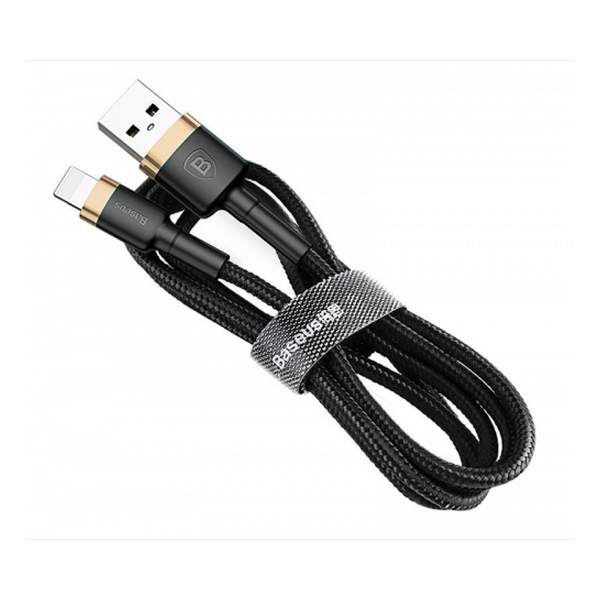 

Кабель USB (папа) = Apple Lightning 2 м Baseus cafule 2.4A Gold+Black, CALKLF-CV1