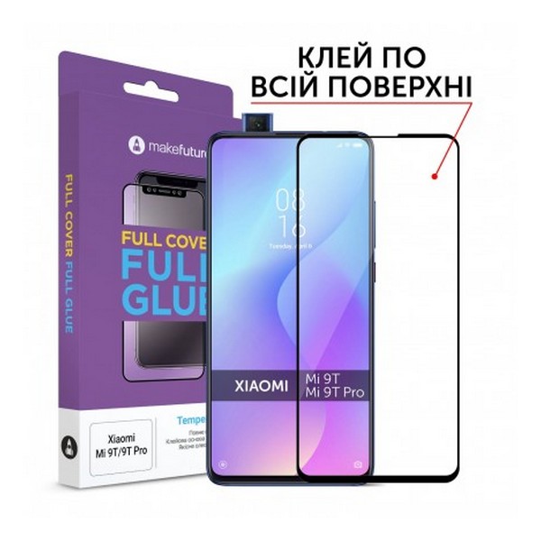 

Захисне скло Xiaomi Redmi K20/K20 Pro/Mi 9T Full Cover Full Glue прозоре (чорне) MakeFuture, Xiaomi Mi 9T Full Cover Full Glue