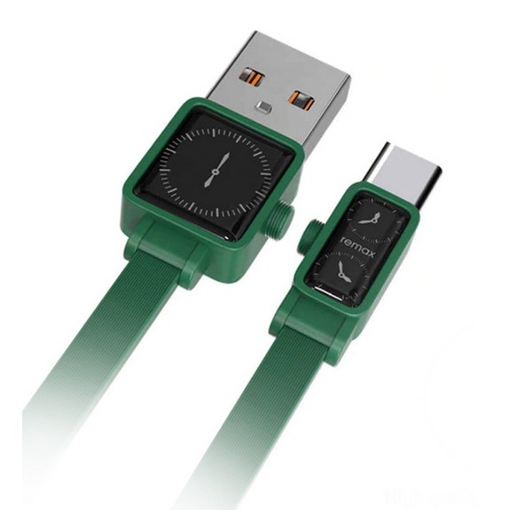 

Кабель USB (папа) = USB type C (папа) 1 м Remax Watch Data RC-113a 2.4 A Green, Remax Watch Data RC-113a