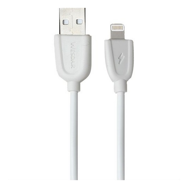 

Кабель USB (папа) = Apple Lightning (папа) 1 м Wesdar RL049502 White, RL049502 White