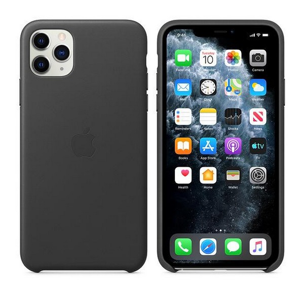 

Накладка для iPhone 11 Pro Max Leather case Black (MX0E2, iPhone 11 Pro Max Leather Case