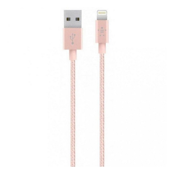 

Кабель USB (папа) = Apple Lightning 1.2 м Belkin F8J144BT04-C00, USB 2.0 AM to Lightning 1.2m MIXIT PREMIUM METALLIC rose gld (F8J144BT04-C00)