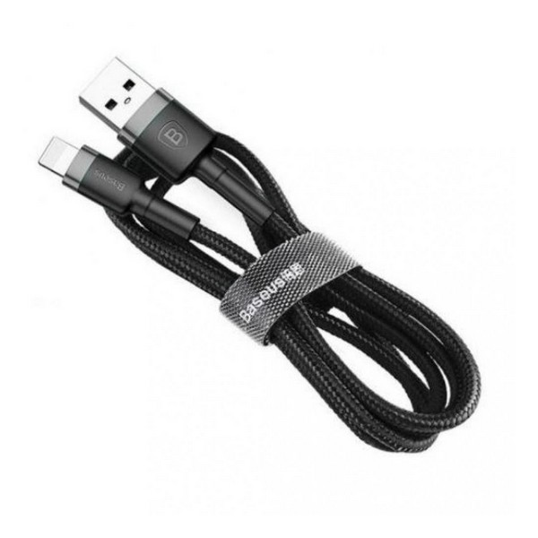 

Кабель USB (папа) = Apple Lightning (папа) 0.5 м Baseus CALKLF-AG1 Black, cafule Cable USB For lightning 2.4A 0.5M Gray+Black (CALKLF-AG1)