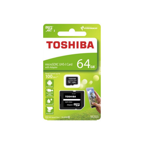 

Карта памяті microSDXC 64 Gb class 10 Toshiba UHS-I M203 + SD adapter THN-M203K0640EA, 64 GB microSDXC Class 10 UHS-I M203 + SD adapter THN-M203K0640EA