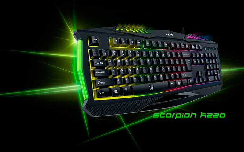 Ігрова клавіатура Genius Scorpion K220 Black зі стильним агресивним дизайном