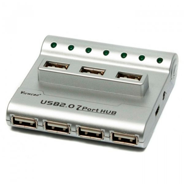 

USB-хаб Viewcon VE243 7 портів з БЖ Silver, VE243