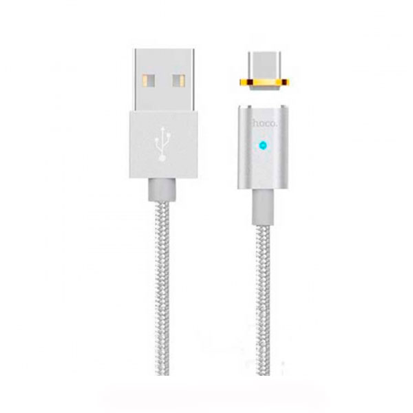 

Кабель USB (папа) = USB type C (папа) Hoco U16 Magnetic Absorption 1м Silver, USB Type-C U16 Magnetic Absorption 1m